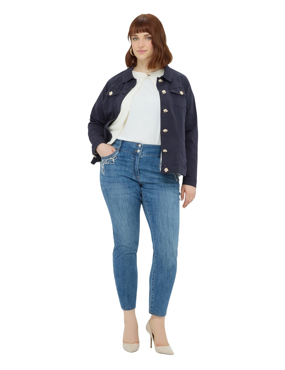 Fiorella Rubino - Jeans Skinny con bordado macramé
