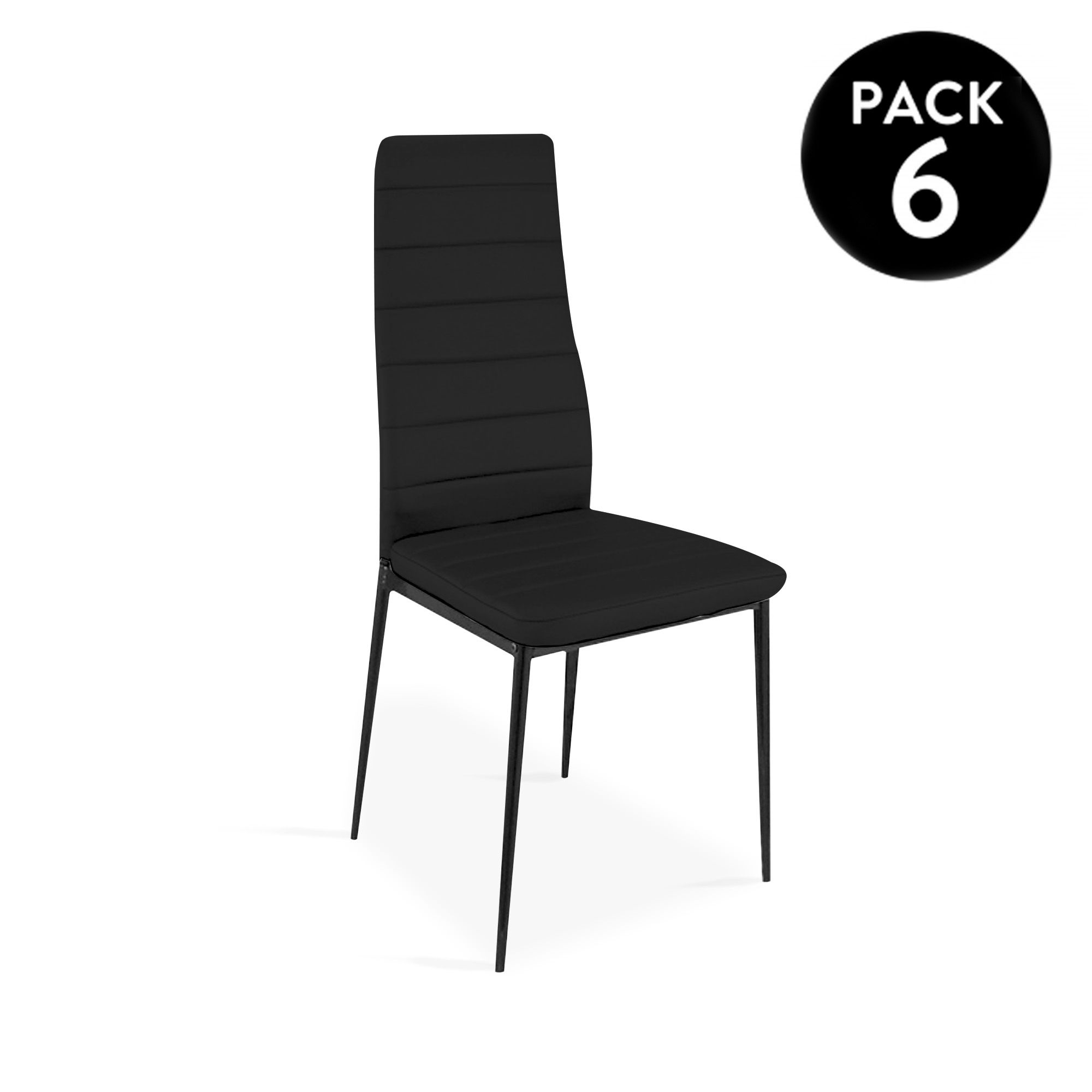 Pack 6 sillas de comedor símil piel Emi