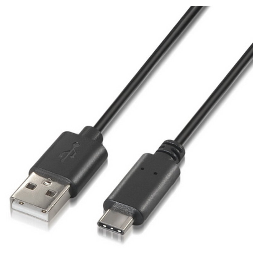 Nanocable cable usb 2.0 type c to usb type a male/male black 0.5m