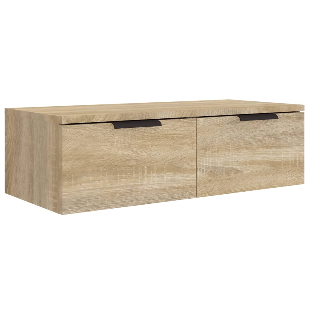 vidaXL Armario de pared madera de ingeniería 68x30x20 cm Blanco, Negro, Roble Sonoma Mueble Almacenaje Estantería para Oficina, Estudio, Dormitorio Estantería/Librería/ mueble de Almacenamiento