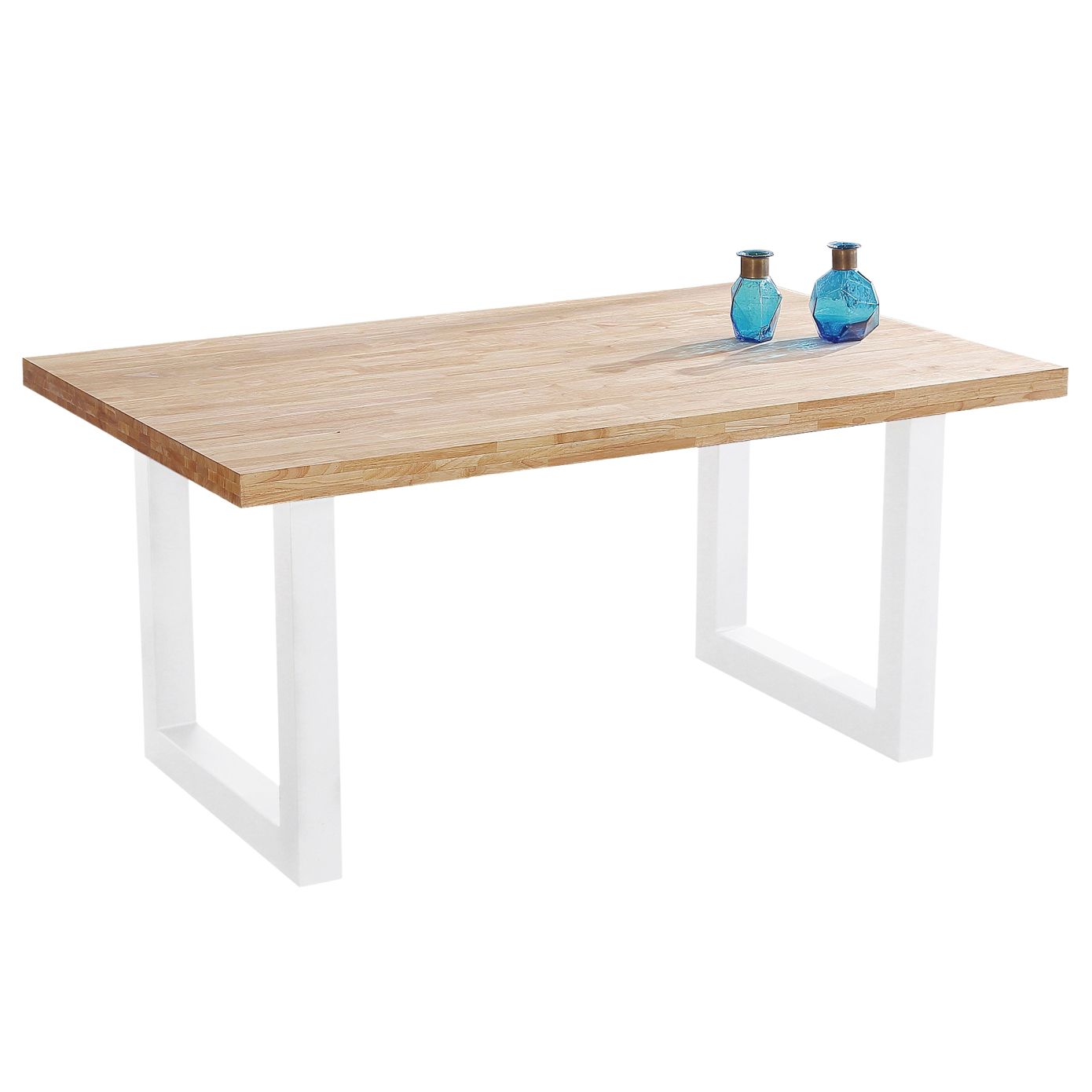 Miroytengo Mesa Comedor Lis en color Roble Nordish y Blanco Estilo Nórdico 160x100cm