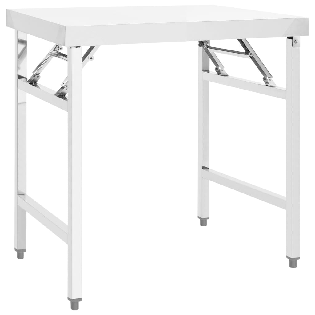 vidaXL Mesa de Trabajo Plegable de Cocina Acero Inoxidable Banco Dimensiones 85 x 60 x 80 cm, 100 x 60 x 80 cm, 120 x 60 x 80 cm