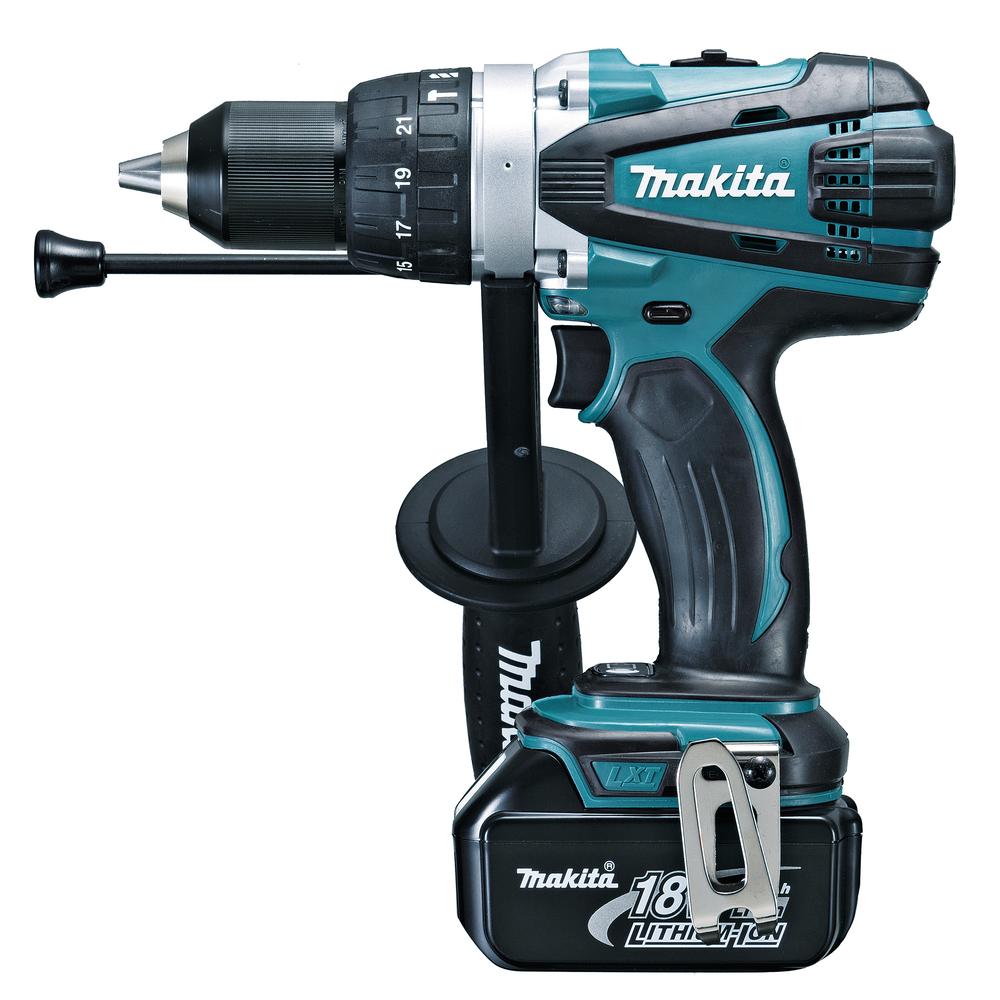 MAKITA DHP458Z - Taladro Percutor Inalámbrico 18V con Motor de 4 Polos y 91 Nm de Par Máximo