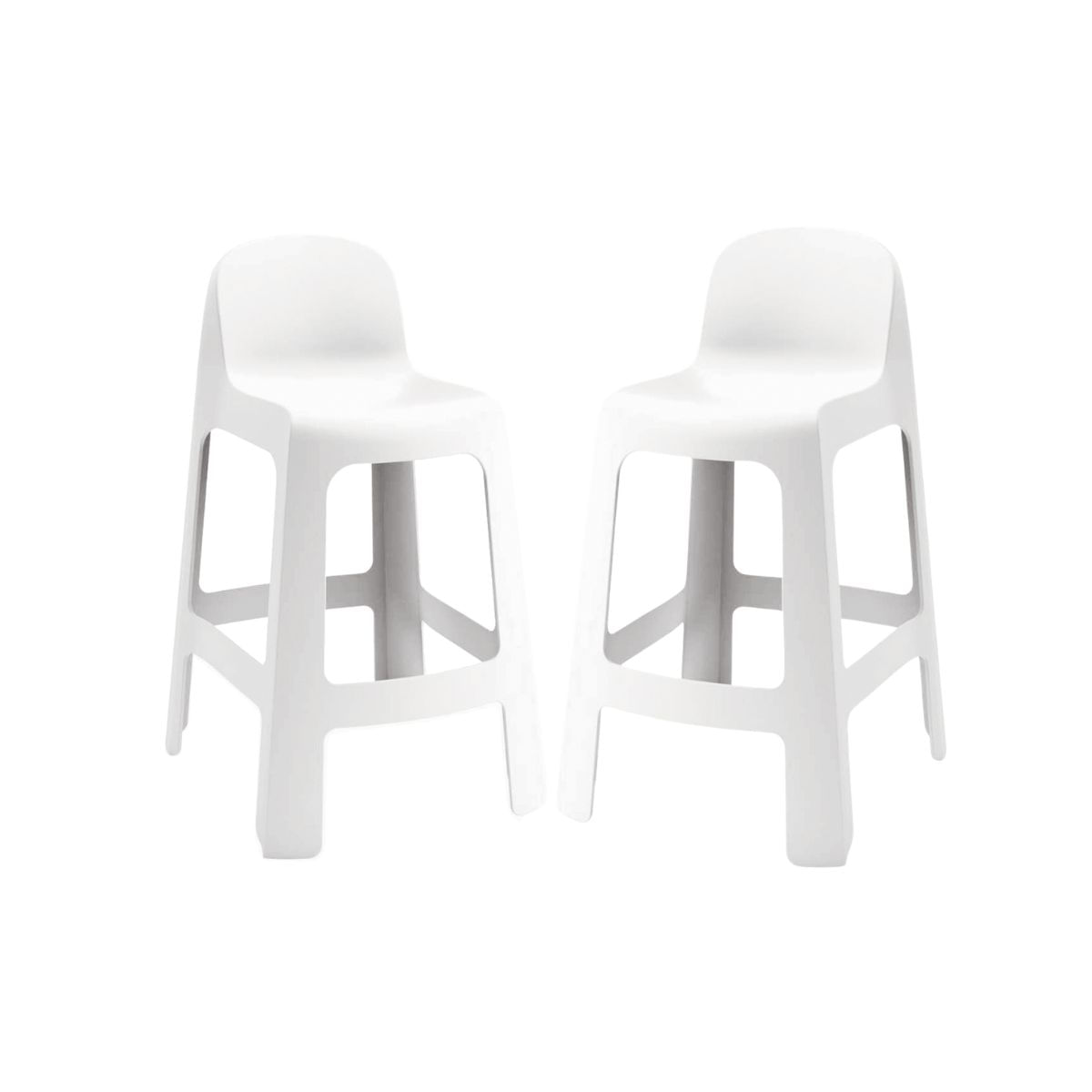 Pack de 2 taburetes Bark apilable con protección anti UV blanco Adec