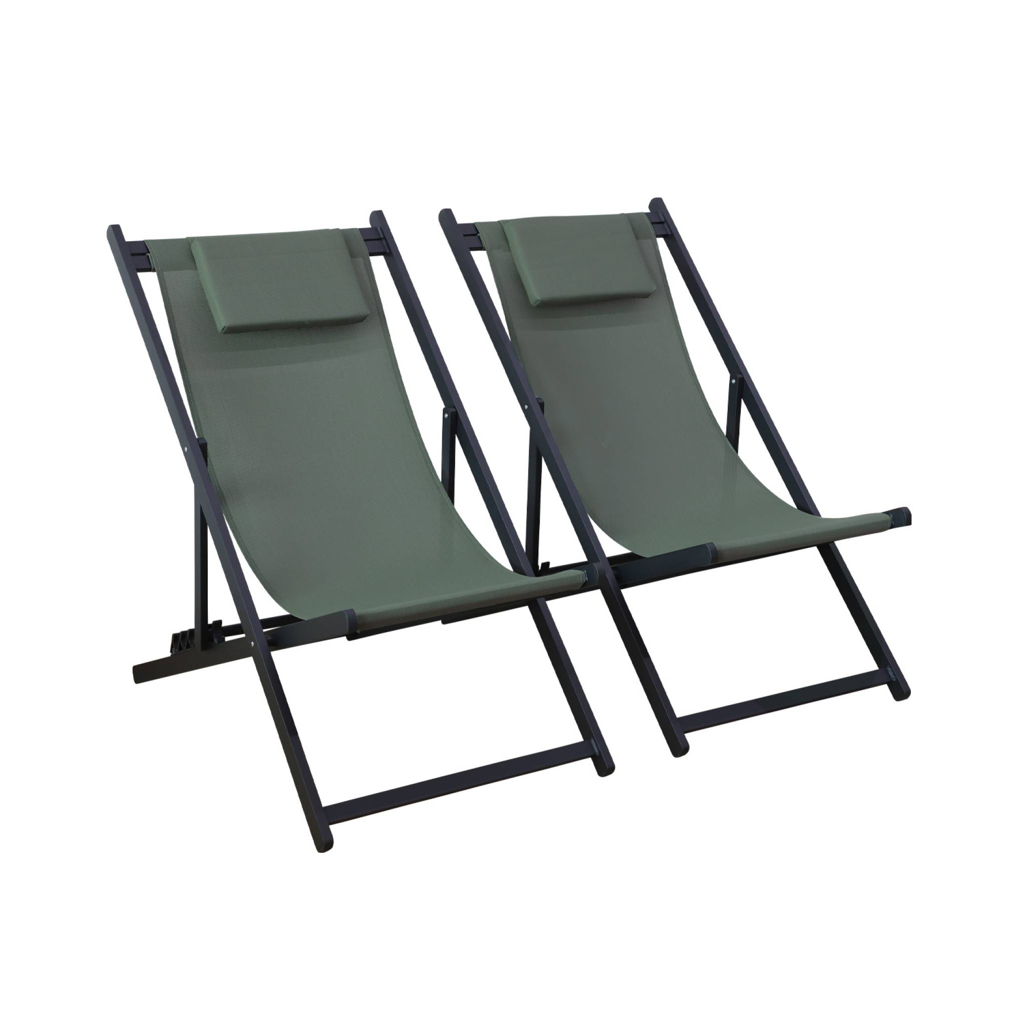 Tumbona de aluminio multi posiciones, set de 2