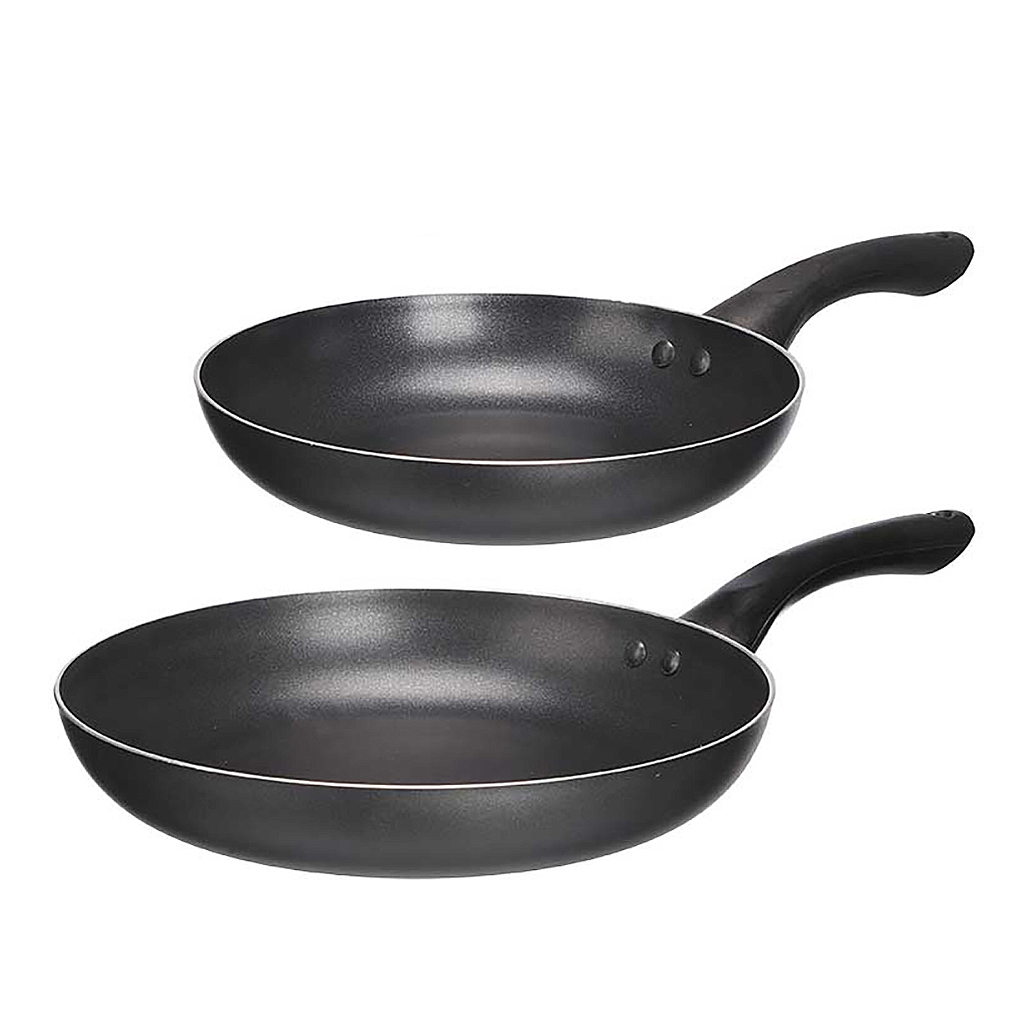 DAM. Set de 2 sartenes antiadherentes de aluminio negro. 44x27x5cm