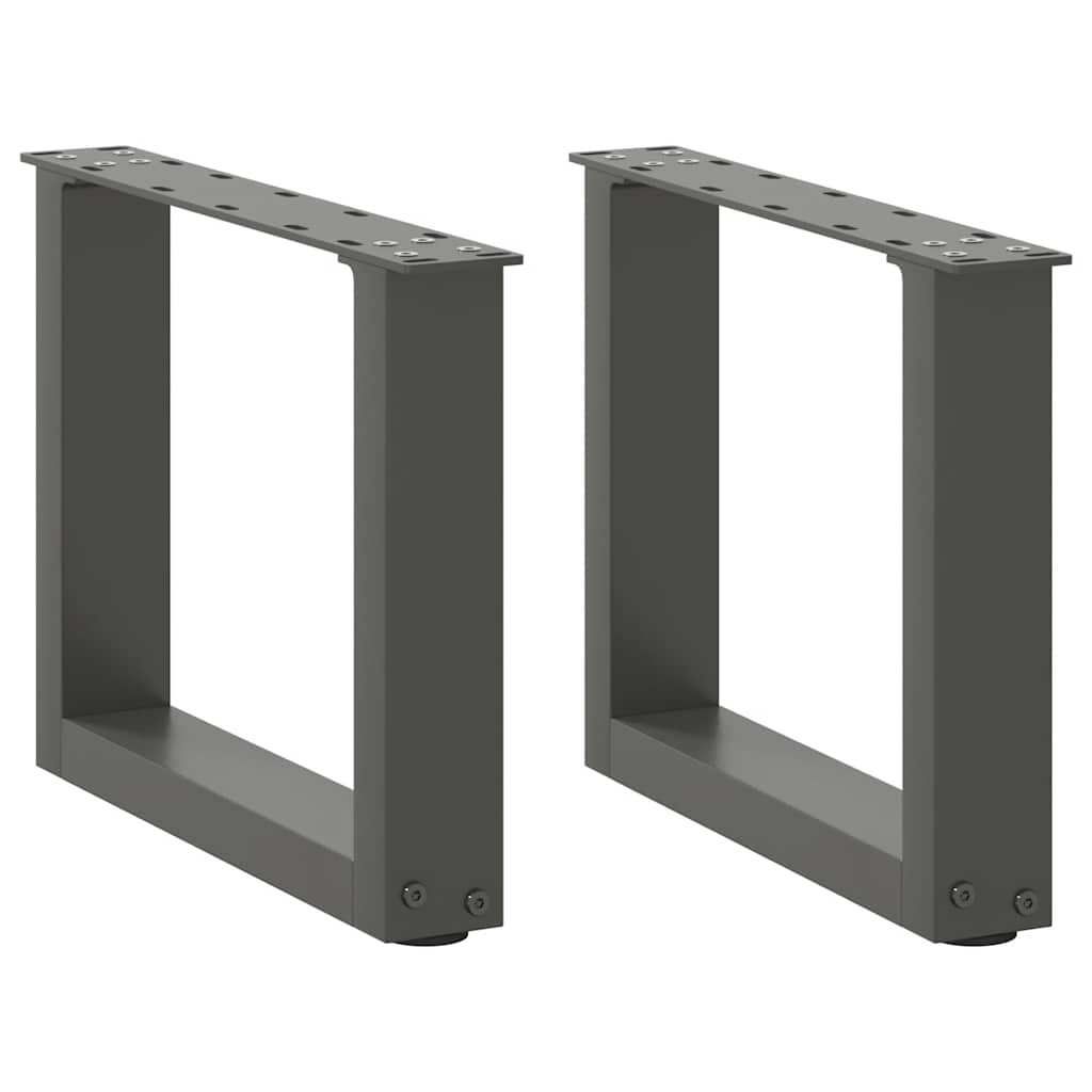 vidaXL Patas para mesa de centro en forma de U (2 unidades) 40 x (30-31) cm, acero