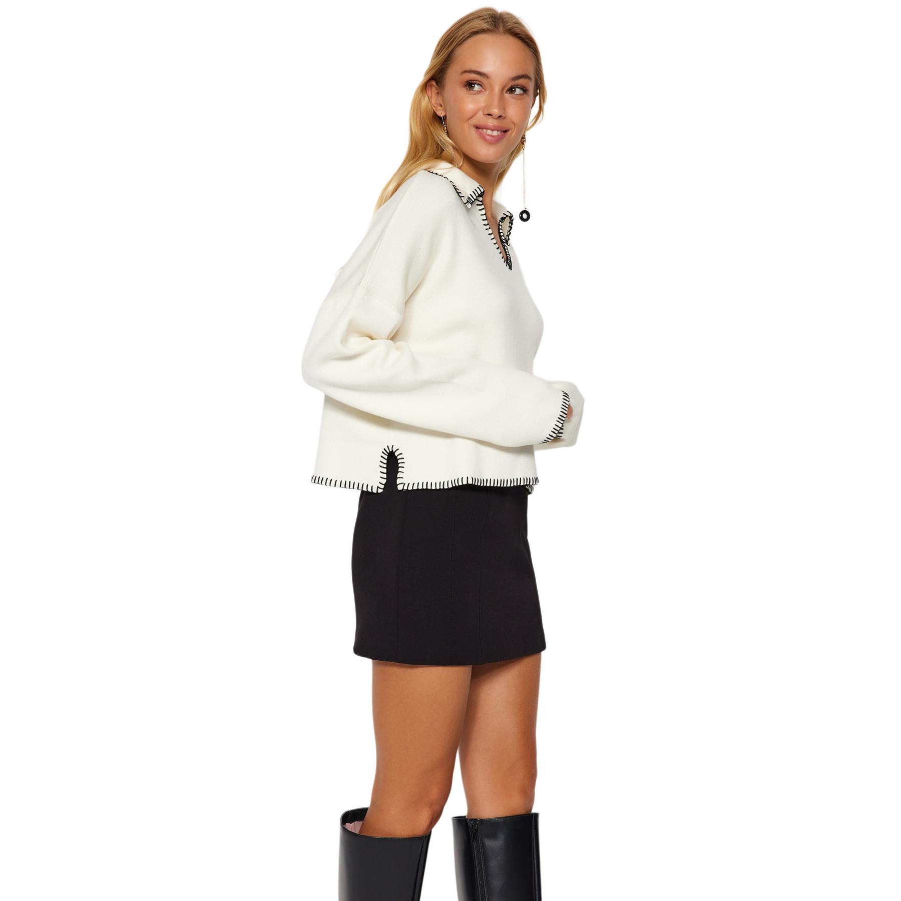Trendyol Jersey De De Punto - Moda Y Estilo Crudo Mujer Pequeño