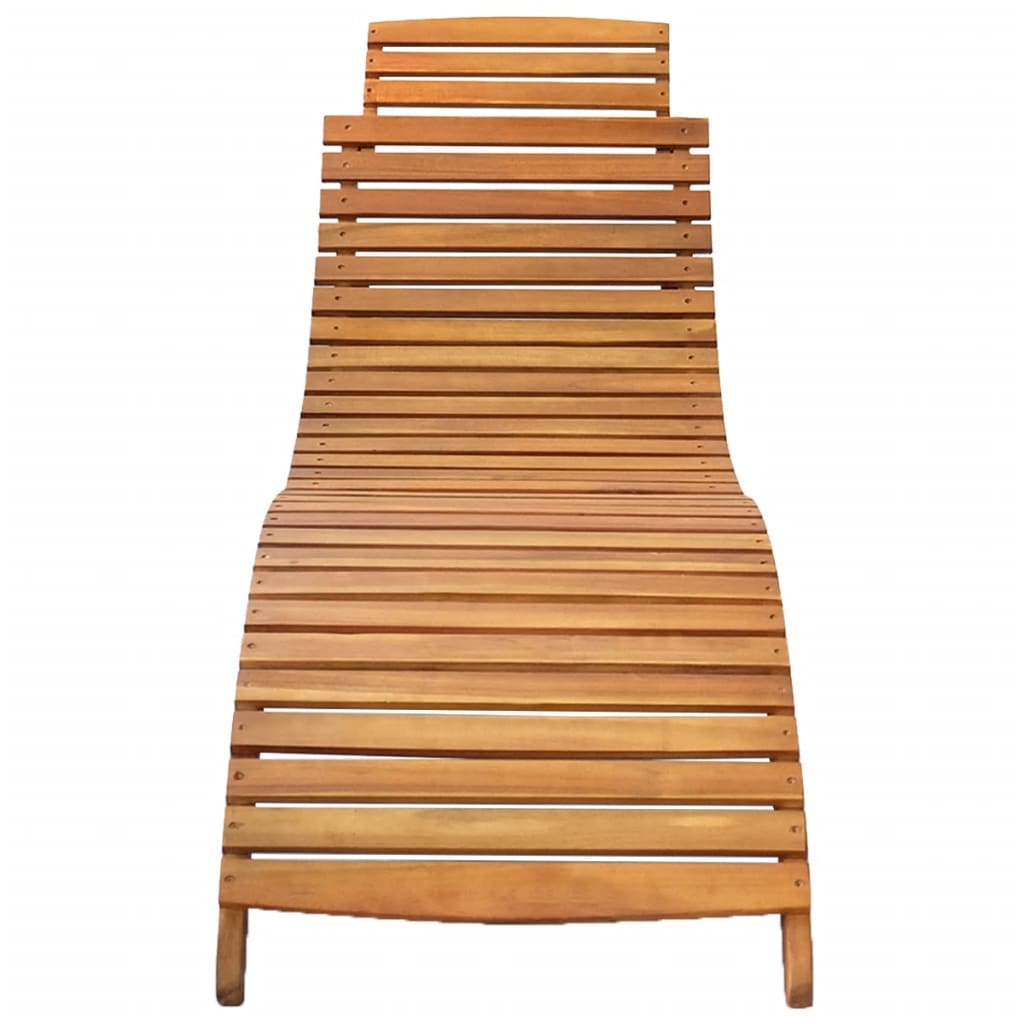 Vidaxl Tumbona con Cojín de Madera Maciza de Acacia Marrón
