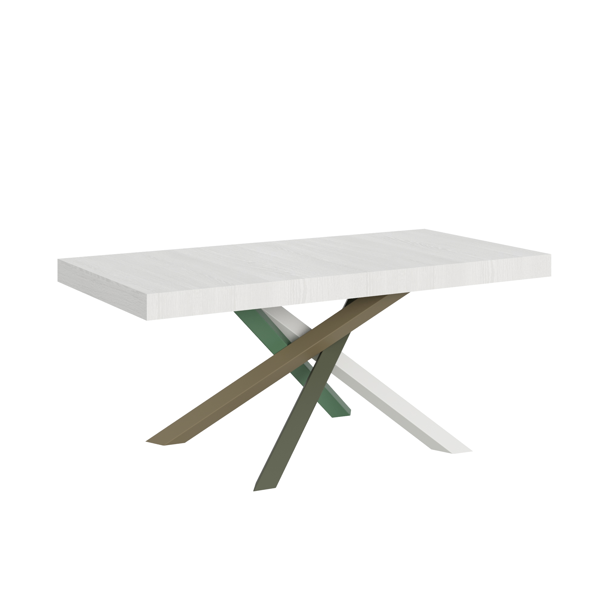 Mesa extensible 200/460x90 cm Volantis fresno blanco patas multicolor 4/A - Itamoby