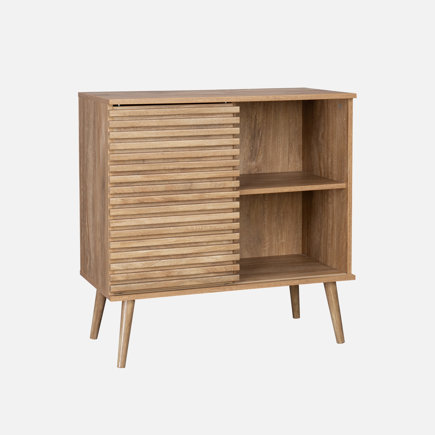 sweeek - Aparador escandinavo con decoración de madera, 80cm , Madere , 80x39x80