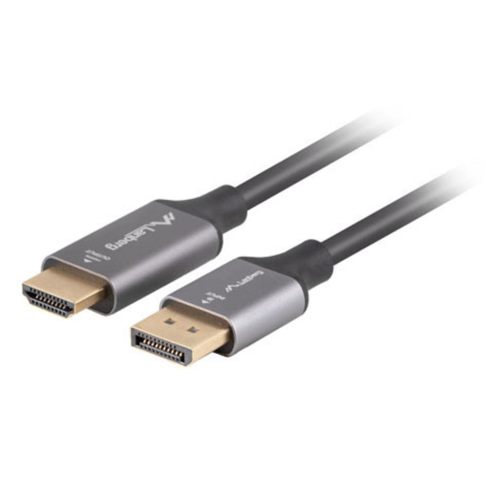 Lanberg CA-DPHD-20CU-0018-BK adaptador de cable de vídeo 1.8 m DisplayPort HDMI tipo A (Estándar) Negro. Plata