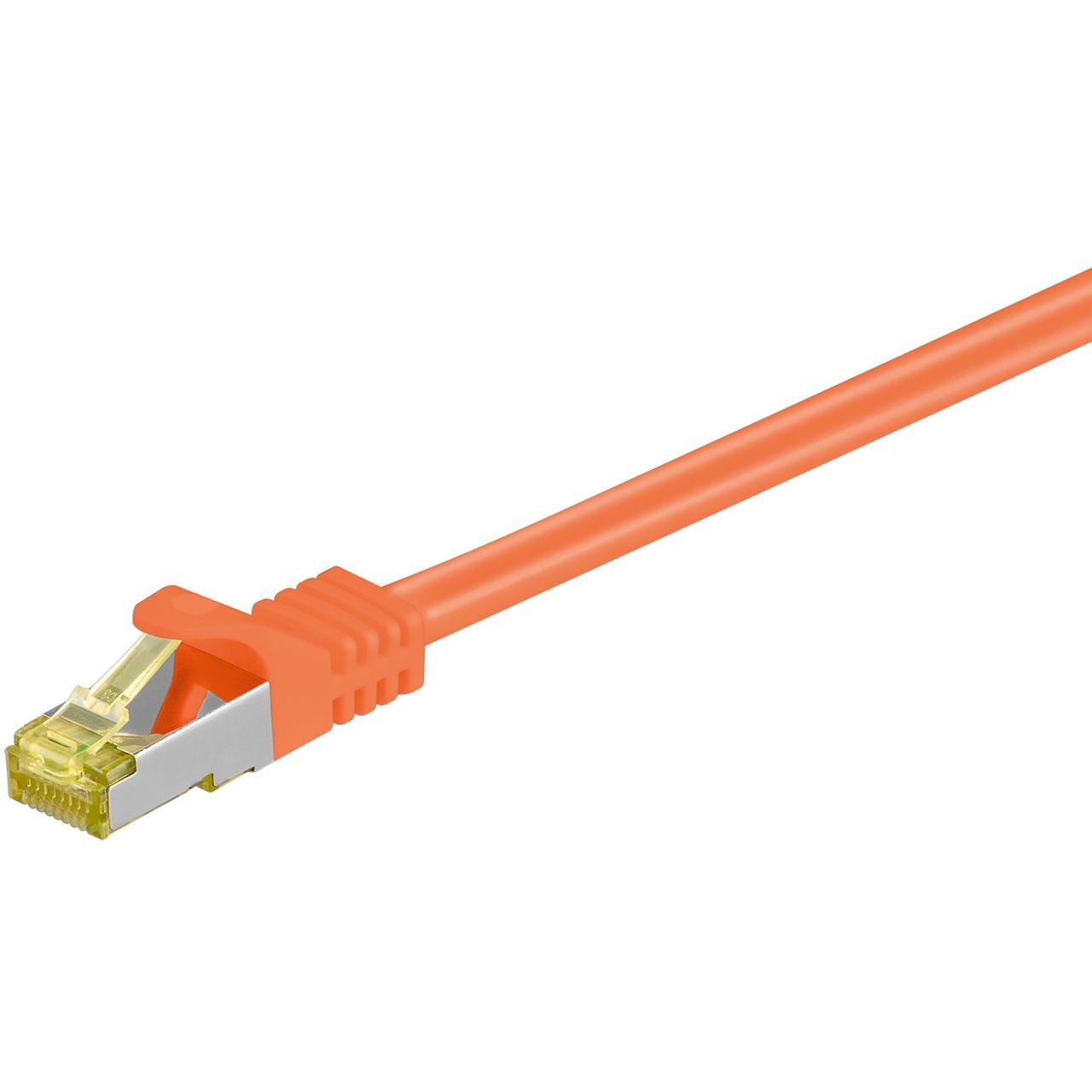 Goobay RJ-45 CAT7 0.25m cable de red Naranja 0,25 m S/FTP (S-STP)