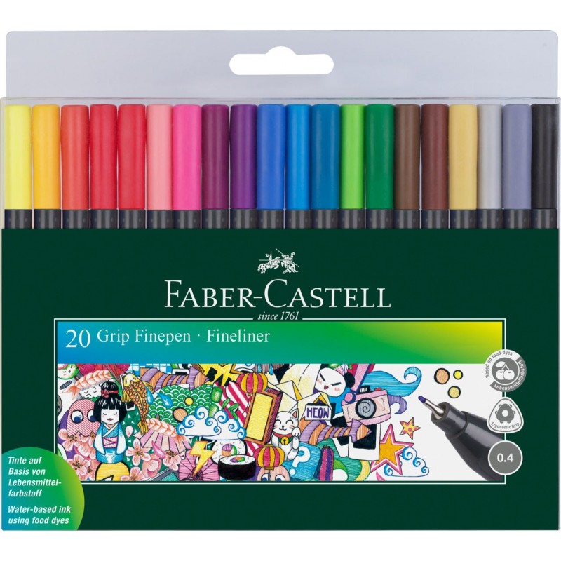 Faber-Castell - Grip rotulador de punta fina Multicolor 20 pieza(s) 151620
