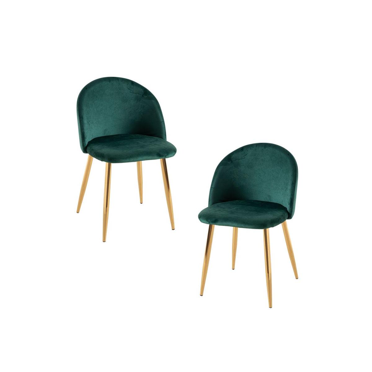Regalos Miguel - Packs Sillas Comedor - Pack 2 Sillas Vint Terciopelo Golden - Verde