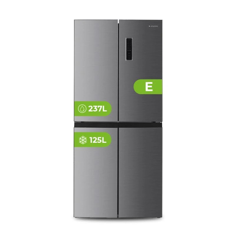 Frigo Combi Americano puerta Francesa Aspes A418801Enfdx 362 L Inox Clase E Alto 180cm x 79cm  | Inverter, Tecnología No Frost