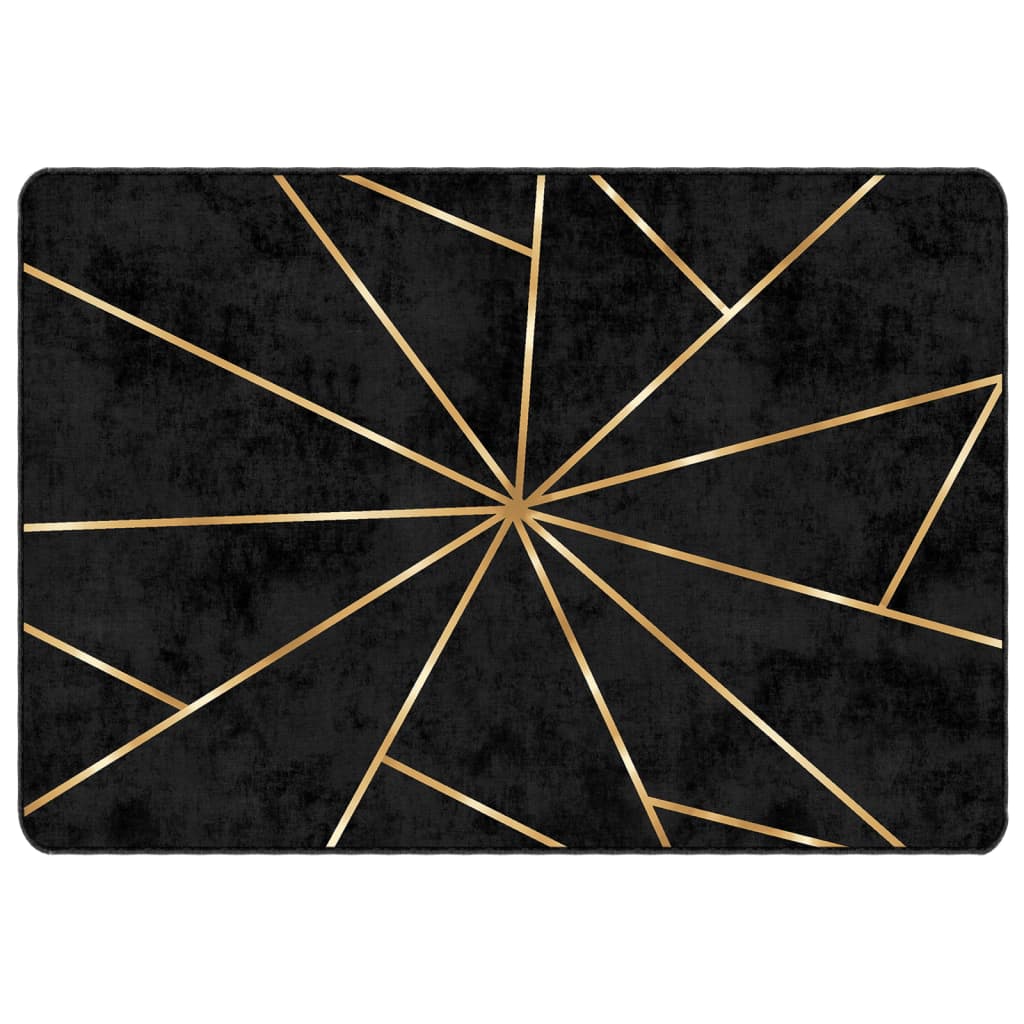 Vidaxl Alfombra Lavable Antideslizante 160x230 Cm - Color Beige y Dorado - Antracita - Gris - Alfombras de área - Piso para Sala de Estar