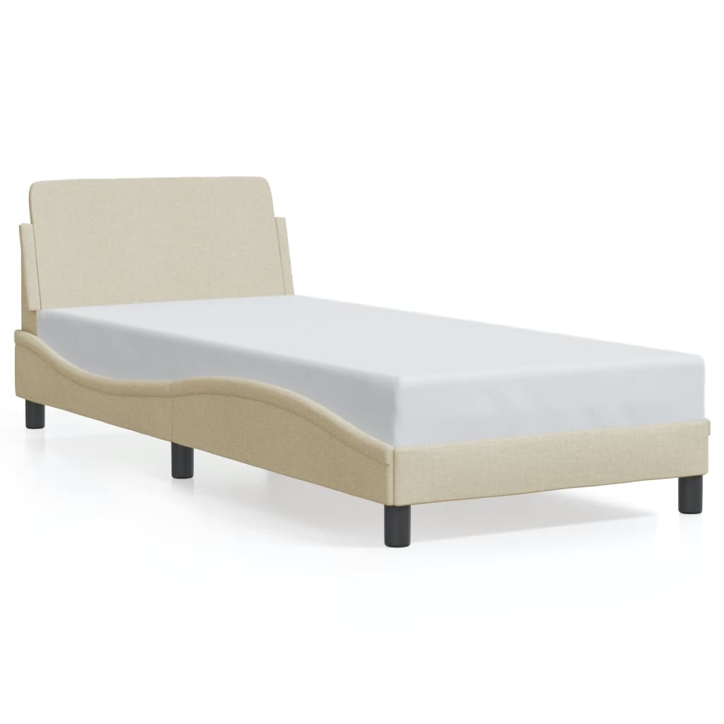 vidaXL Estructura de cama con cabecero Dover tela crema 80x200cm