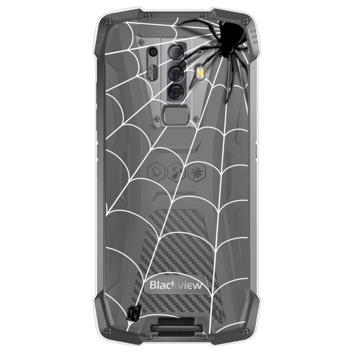 Tumundosmartphone Funda Gel Transparente para Blackview BV6900 / BV6900 Pro diseño Araña Dibujos