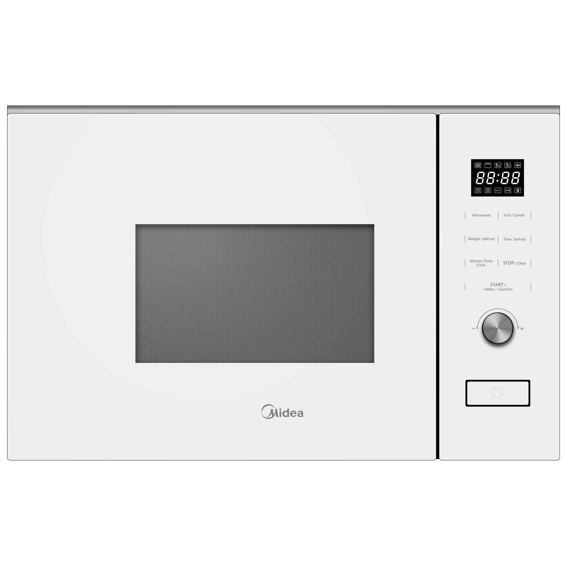 Midea MBMTG820H-WH - Microondas Integrable con Grill 20 Litros 800 W
