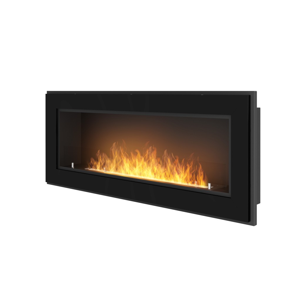 Chimenea de bioetanol empotrada Frame 1200 SimpleFire con cristal negro