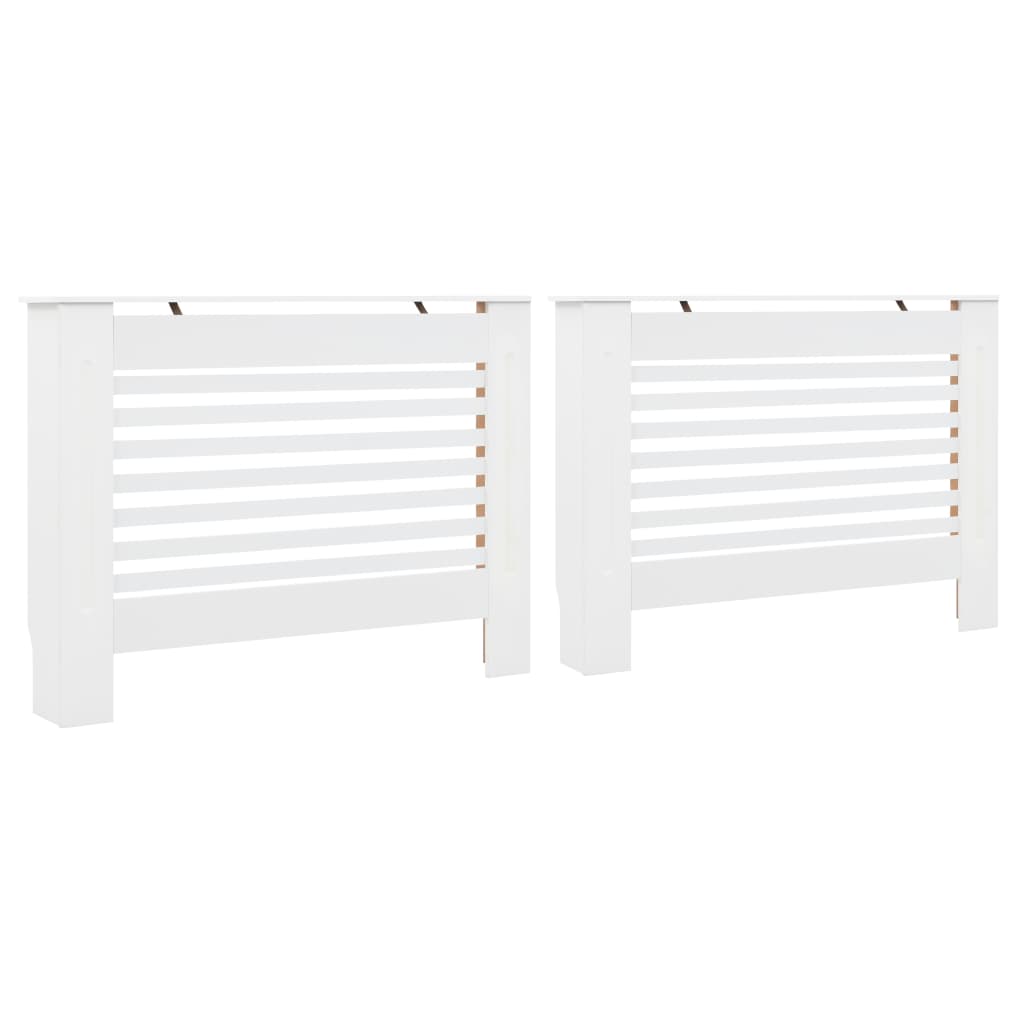 vidaXL Cubiertas para Radiador MDF Blanco (2 unidades) Armario de Pared Dimensiones 112 x 19 x 81.5 cm, 152 x 19 x 81.5 cm, 172 x 19 x 81.5 cm