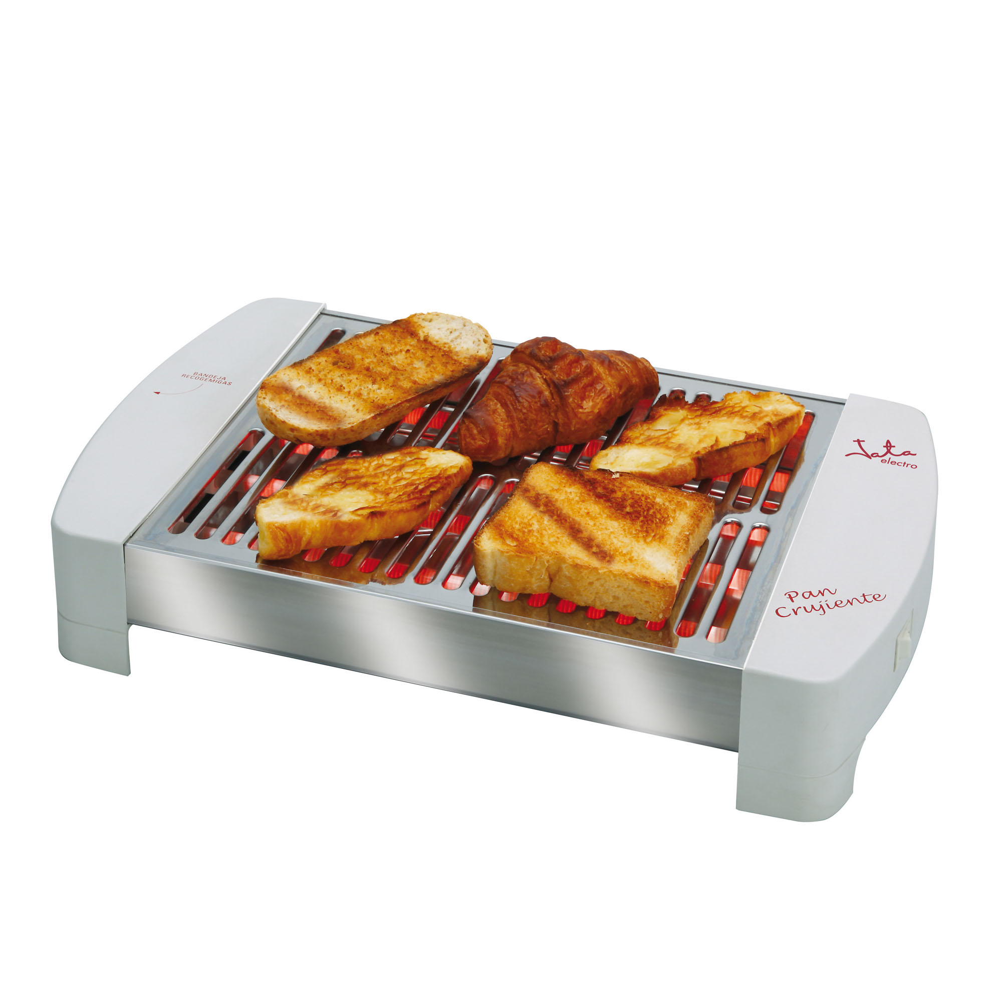 Jata Tostador Horizontal Plano Parrilla de Acero Inoxidable 4 Barras de Cuarzo Gran Superficie para un Tostado Homogéneo con Cuatro Barras 550 W - TT589