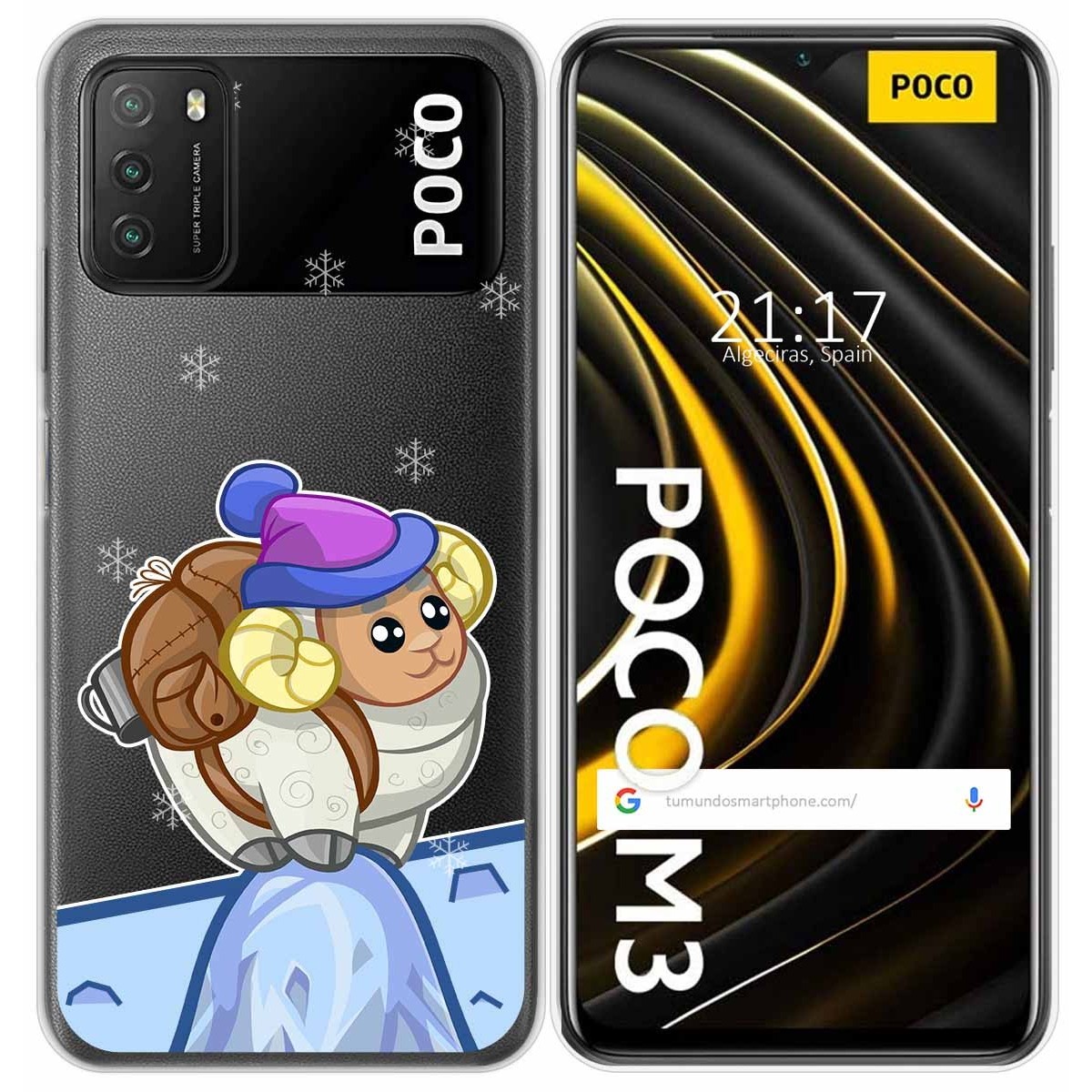 Tumundosmartphone Funda Gel Transparente para Xiaomi POCO M3 / Redmi 9T diseño Cabra Dibujos