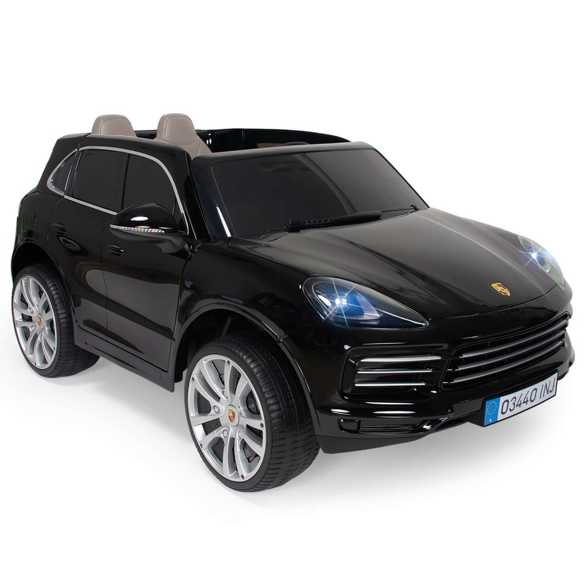 Injusa Coche Eléctrico Infantil 12V para Niños 3-5 Años con Licencia Oficial | Luces | Sonidos y MP3 | Marcha Atrás | Radio Control | Asientos de Piel | Ruedas de Goma EVA