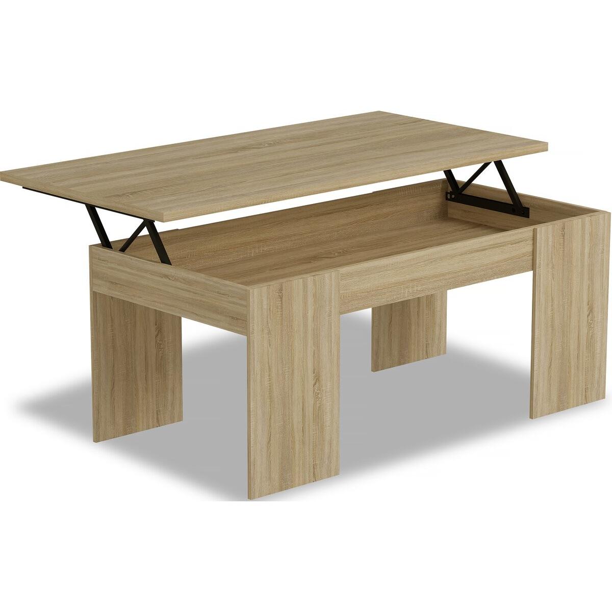 Habitat y Jardin - Mesa de centro "Diana" - 102 x 50 x 43 cm - Roble