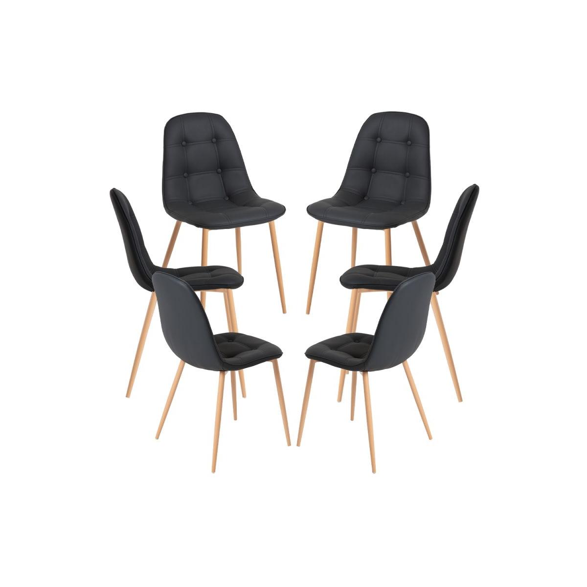 Regalos Miguel - Packs Sillas Comedor - Pack 6 Sillas Plazi - Negro