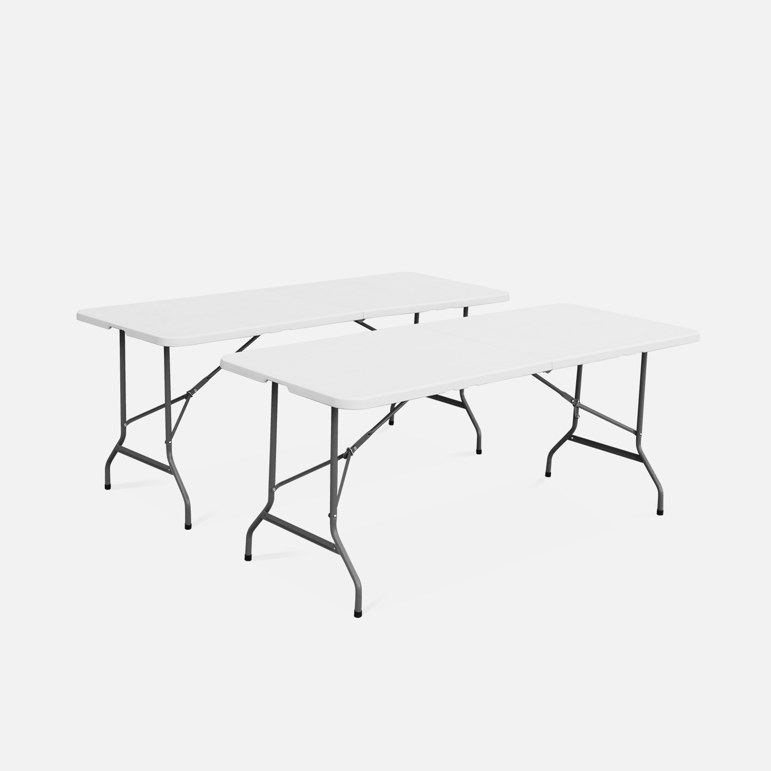 sweeek - Mesas plegables portátiles para eventos, set de 2 , Fiesta 180cm x2 , 180x69x73