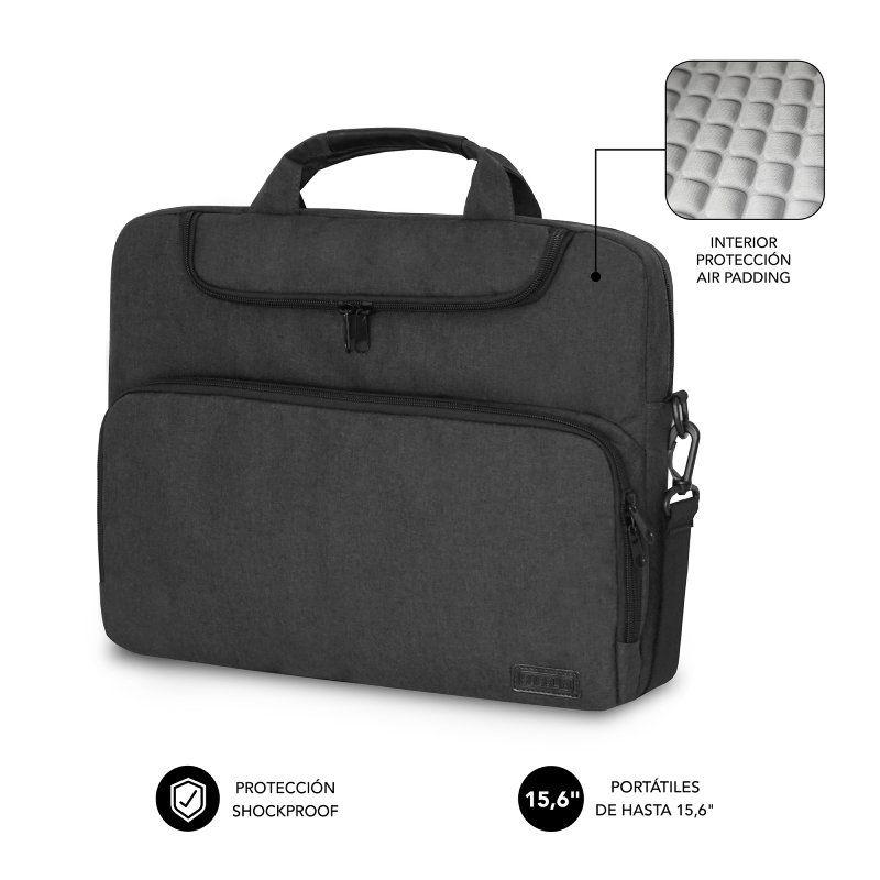 Subblim Air Padding Laptop Bag Maletín para Portátil 15,6" Gris Oscuro