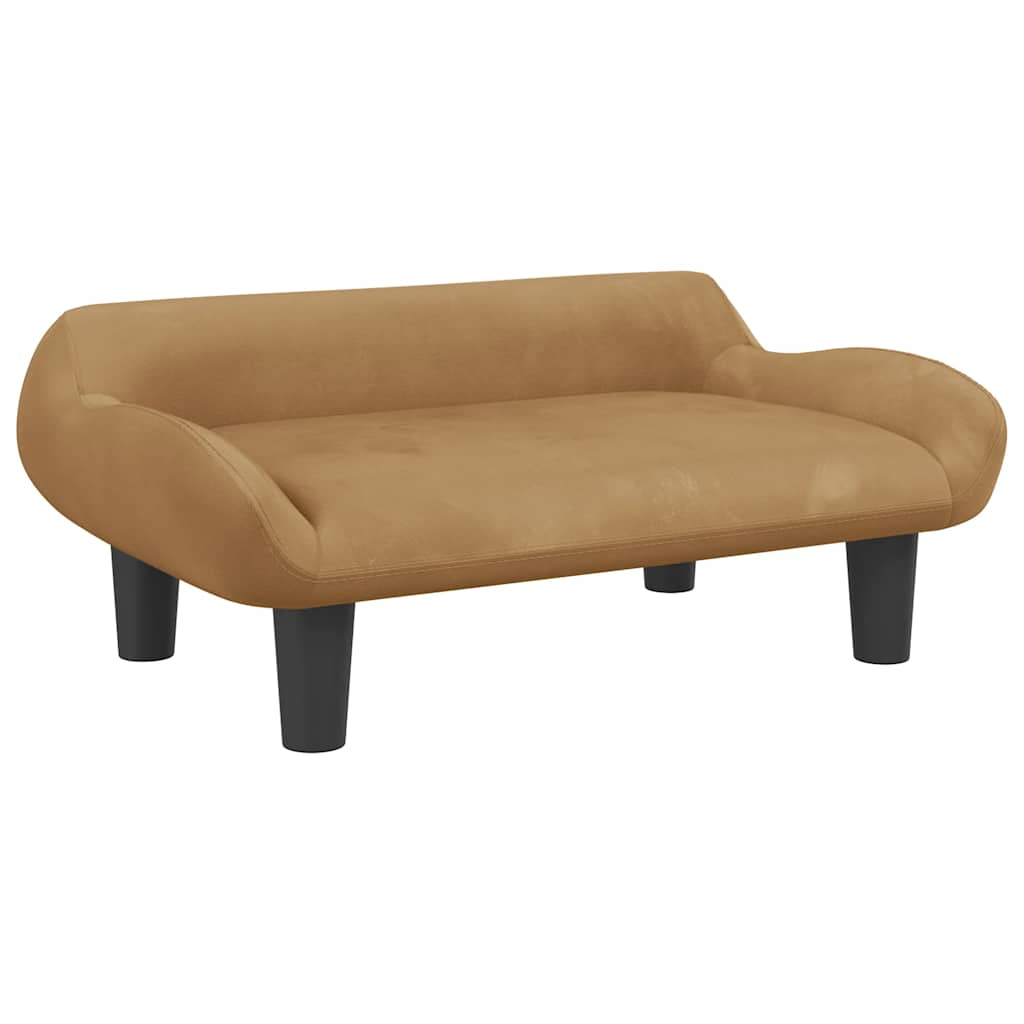 vidaXL Cama para perros de terciopelo marrón 70x40x24 cm