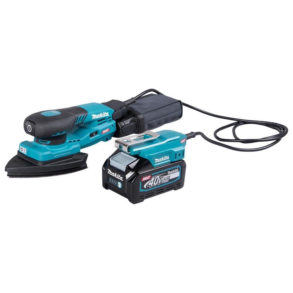 Makita BO006CGZ, lijadora oscilante 40V XGT, 100 x 150 mm + delta, ideal para lijado en espacios pequeños y grandes, diseño ergonómico, eficiente y duradera