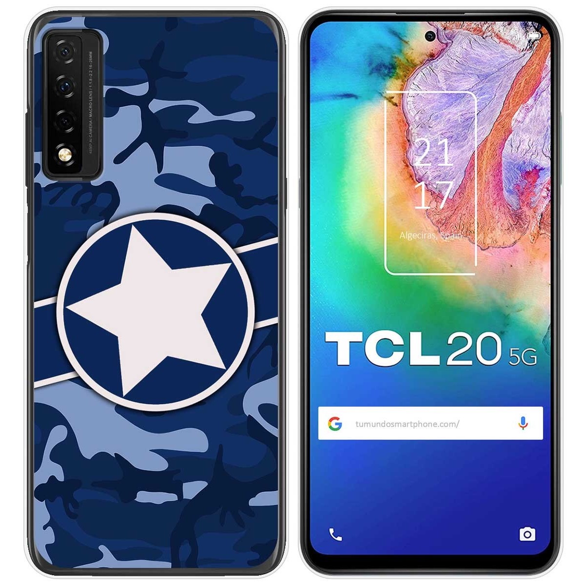 Tumundosmartphone Funda Gel Tpu para TCL 20 5G diseño Camuflaje 03 Dibujos