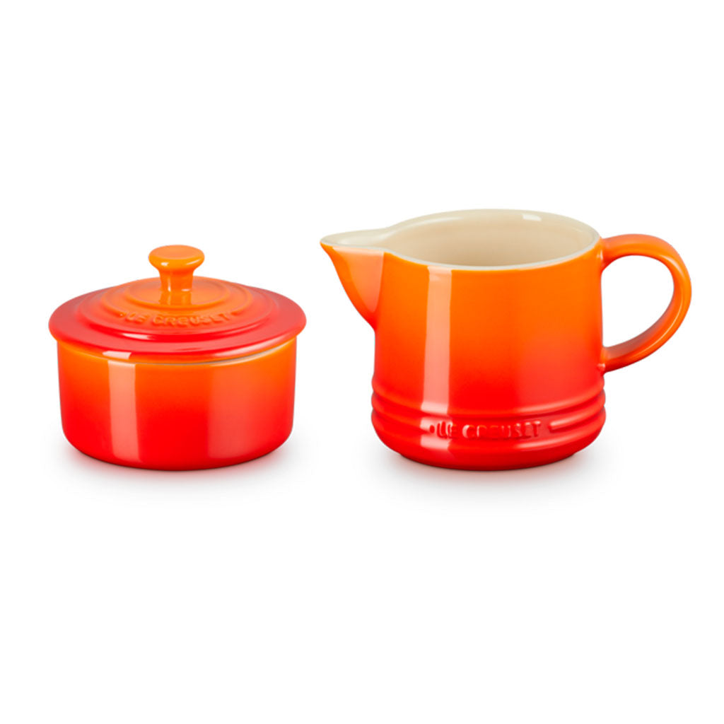 Set de Lechera y Azucarero Le Creuset - 2 Piezas en Cerámica de Gres, Apta para Horno, Microondas y Lavavajillas, Disponible en Varios Colores
