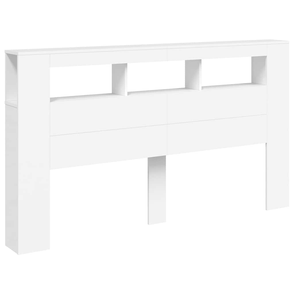 vidaXL Cabecero con LED madera de ingeniería blanco 180x18,5x103,5 cm