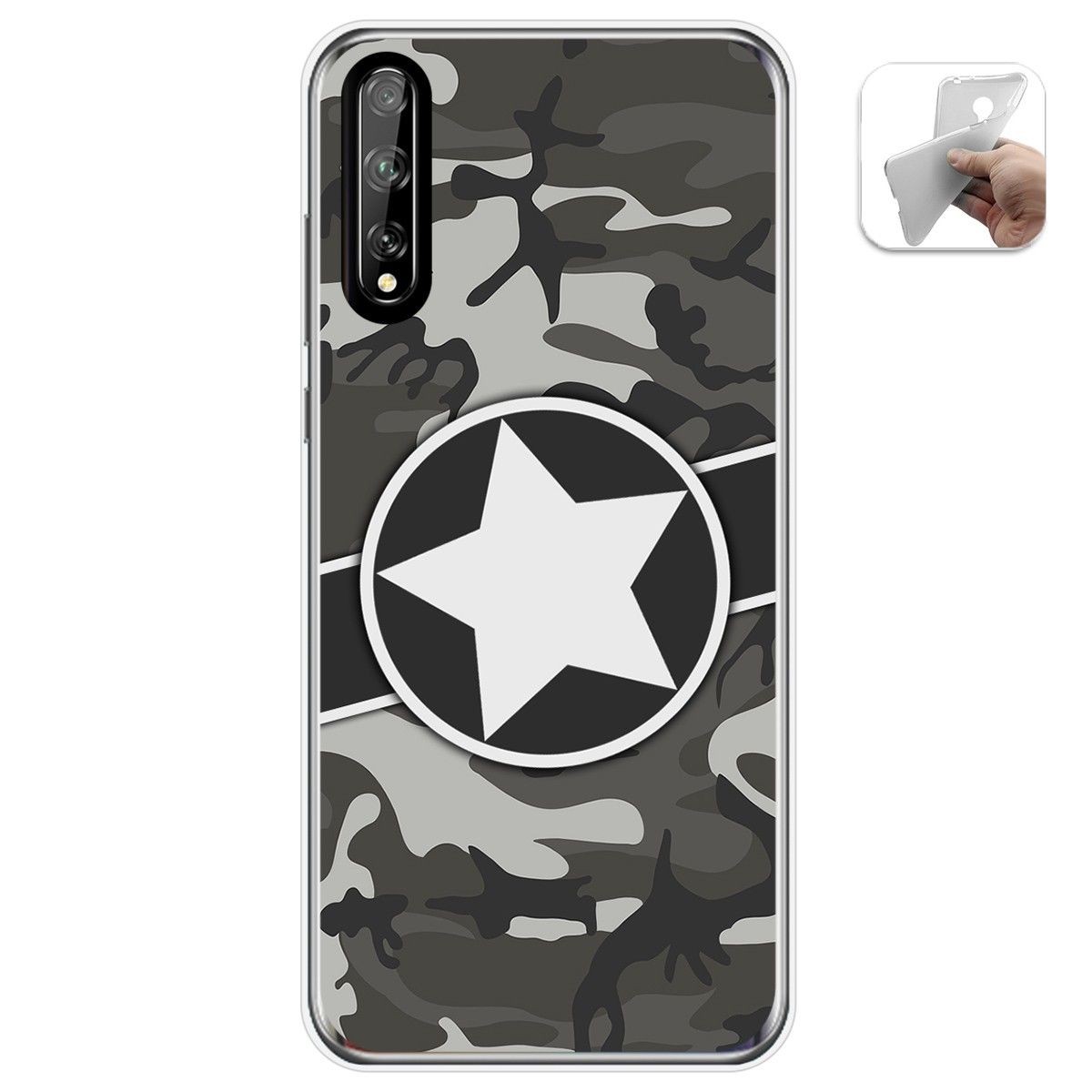 Tumundosmartphone Funda Gel Tpu para Huawei P Smart S / Y8p diseño Camuflaje 02 Dibujos