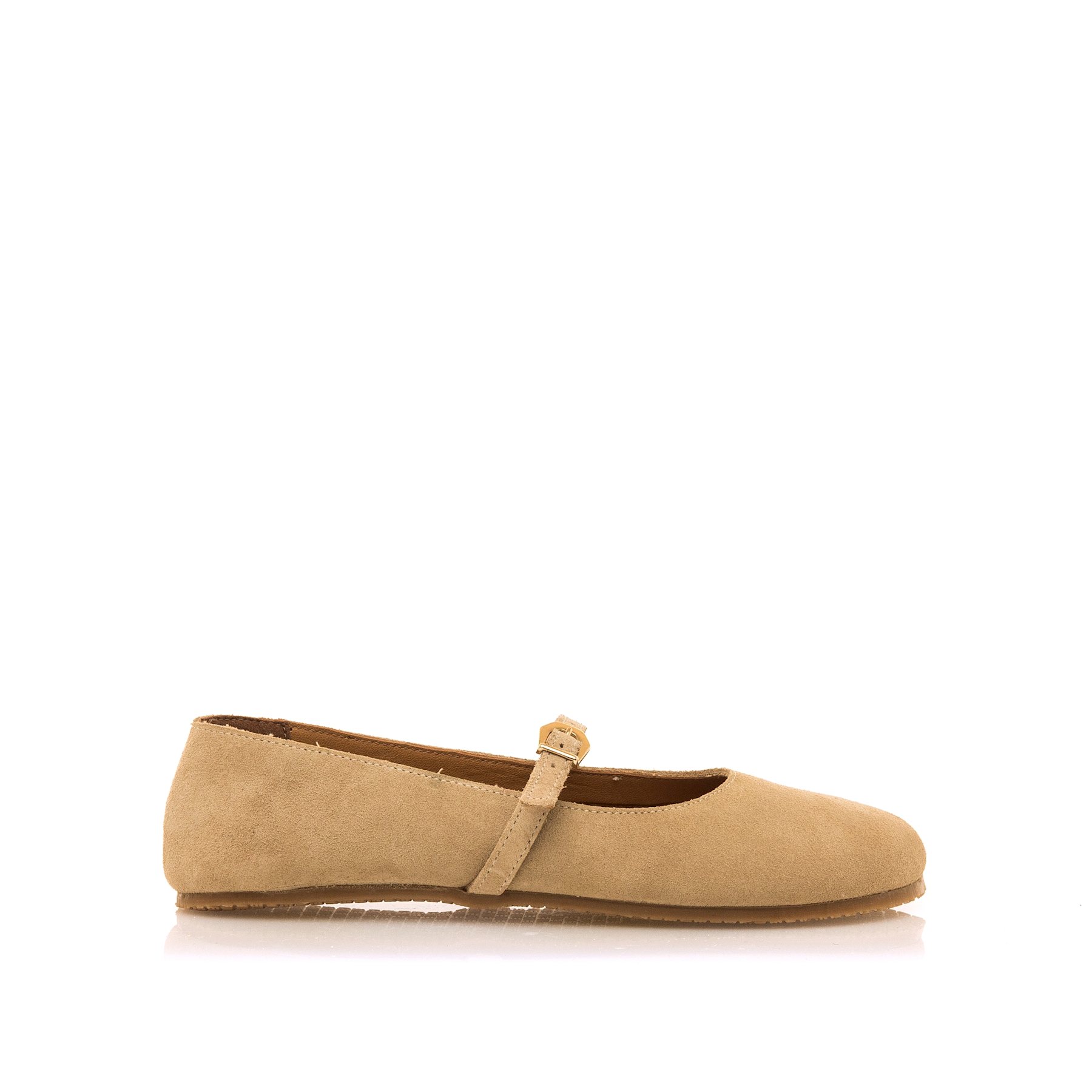 Mustang-MTNG zapatos planos barefoot mujer free mia beige con cierre hebilla y tipo de puntera redonda