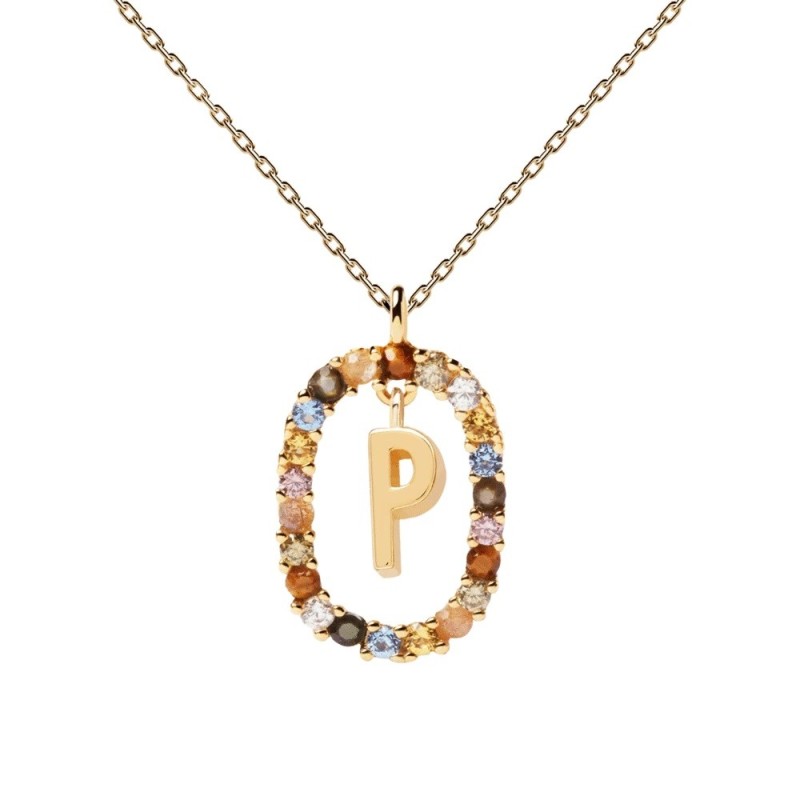 Collar P D Paola Letra P Plata 925MM Dorada