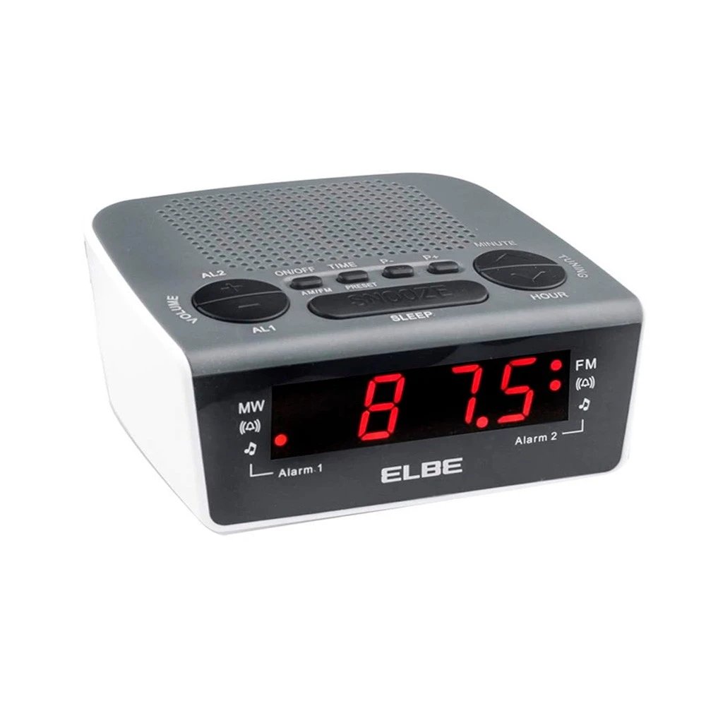 Radio Reloj Despertador radio despertador ELBE CR932 | AM, negro, Blanco