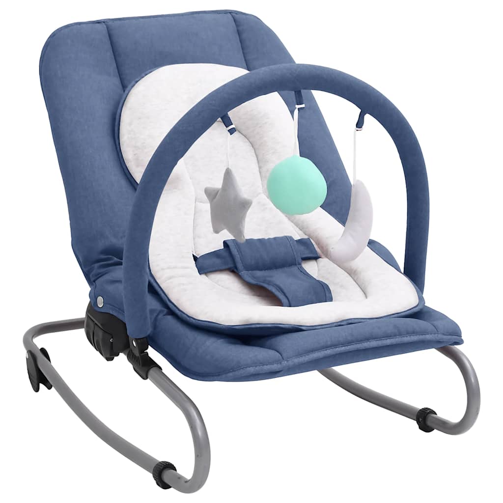 vidaXL Hamaca Mecedora para Bebés de Acero Marino Columpio Cuna Niños Color Azul marino,  Antracita,  Gris claro y mas