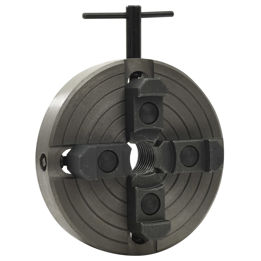 vidaXL Mandril madera 4 mordazas con conexión M33 acero negro 150x63mm