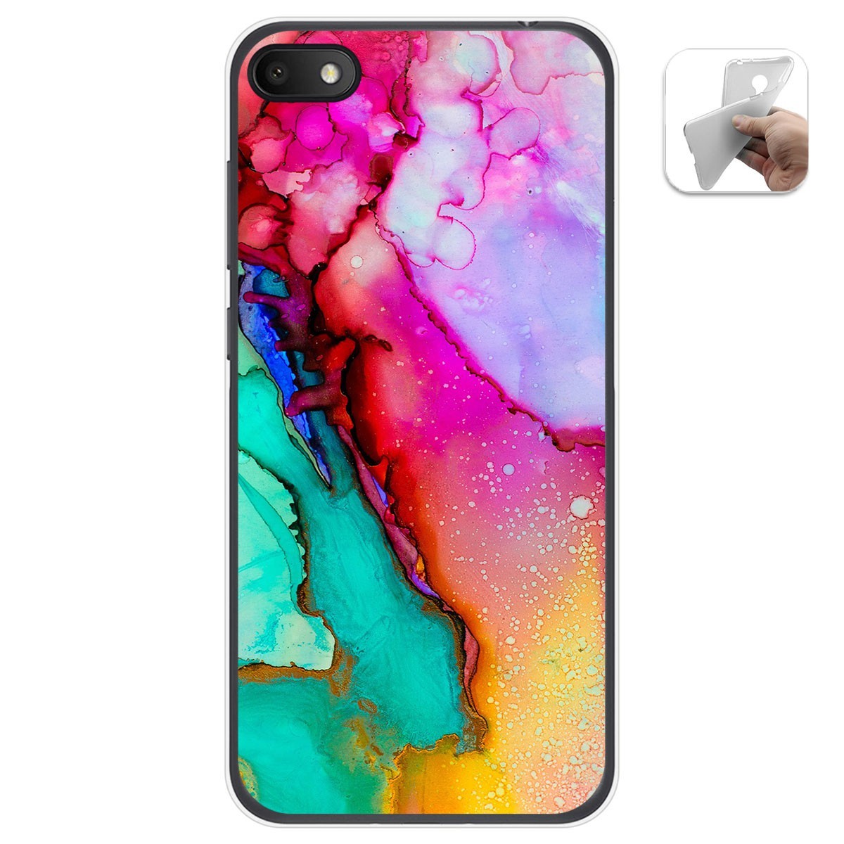 Tumundosmartphone Funda Gel Tpu para Alcatel 1V 2019 diseño Mármol 15 Dibujos