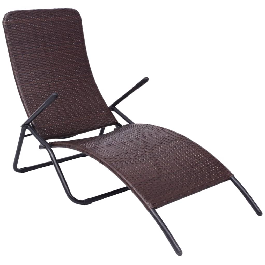 Vidaxl Tumbona Plegable de Ratán Sintético para Exterior