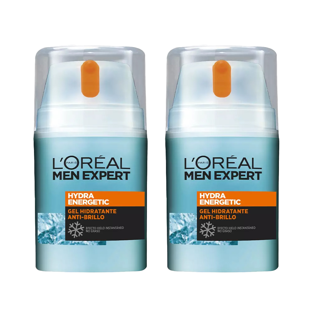 LOréal Paris | Men Expert Hydra Energetic Crema Hidratante Anti-Brillo para hombres 2x50 ml