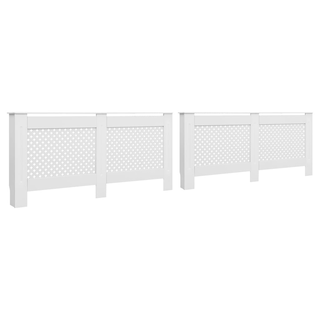 vidaXL Cubiertas para Radiador MDF Blanco (2 unidades) de Calefacción Dimensiones 112 x 19 x 81.5 cm, 152 x 19 x 81.5 cm, 172 x 19 x 81.5 cm