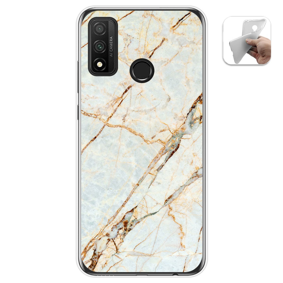 Tumundosmartphone Funda Gel Tpu para Huawei P Smart 2020 diseño Mármol 13 Dibujos