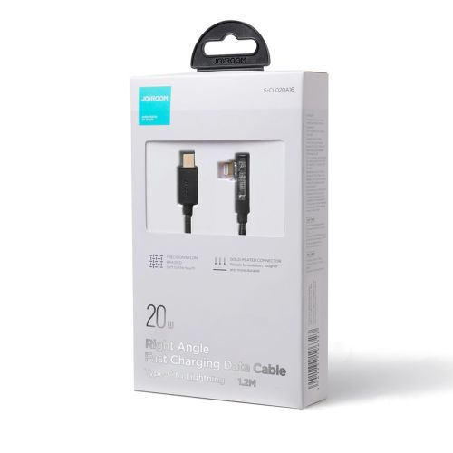 Joyroom gaming cable lightning (angled) - usb (straight) cable 20w, 480mb/s, 1.2m, black (s-cl020a6)